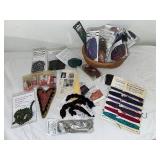 Mixed Lot of Fiber Arts Supplies - Yarn, Thread, Embellishments