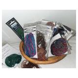 Mixed Lot of Fiber Arts Supplies - Yarn, Thread, Embellishments