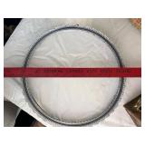 Vintage Wicker Tray, Decorative Metal Tray & Birdhouse Set