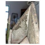 Antique Wooden Hand-Painted Dollhouse Church with Stained Glass