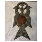 Antique Double-Headed Eagle Wall Hanging with Cross Motif