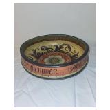 Scandinavian Wood Carved Handpainted Bowl with Floral Design