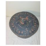 Antique Norwegian Bentwood Tine Box with Floral Design