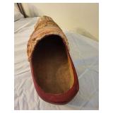Handmade Wooden Shoe with Santa Face Decoration