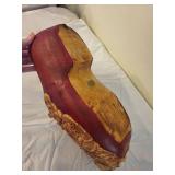 Handmade Wooden Shoe with Santa Face Decoration