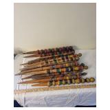Lot of Vintage Painted Wooden Spindles - Antique Home Decor