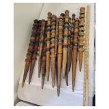 Lot of Vintage Painted Wooden Spindles - Antique Home Decor