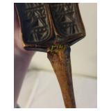 Antique Bellows with Carved Detail - Marked c1741