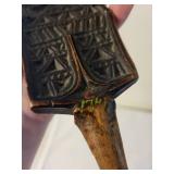 Antique Bellows with Carved Detail - Marked c1741