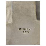 Vintage Mexico 925 Sterling Silver Cross Pendant with White Inlay