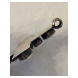 Vintage Mexico 925 Sterling Silver Cross Pendant with White Inlay