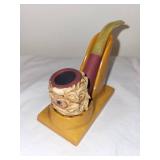 Set of Handmade Santa Face Smoking Pipes - Unique Collectible