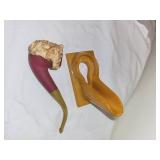 Set of Handmade Santa Face Smoking Pipes - Unique Collectible