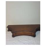 Vintage Curved Wooden Desk Organizer with Drawer