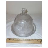 Vintage Etched Glass Cheese Dome 