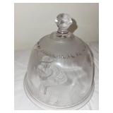 Vintage Etched Glass Cheese Dome 