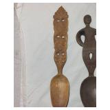 Antique Handcrafted Wooden Utensils Collection - Spoons & Knife