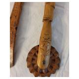 Antique Handcrafted Wooden Utensils Collection - Spoons & Knife