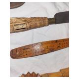 Antique Handcrafted Wooden Utensils Collection - Spoons & Knife
