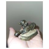 Antique Metal Dog Sewing Clamps with Pincushions Set of 2