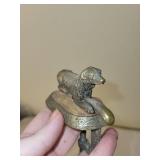 Antique Metal Dog Sewing Clamps with Pincushions Set of 2