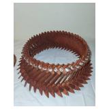 Vintage Tramp Art Wooden Bowl Handcrafted Folk Art