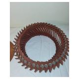 Vintage Tramp Art Wooden Bowl Handcrafted Folk Art