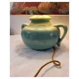 Vintage Table Lamp with Floral Shade and Ceramic Base