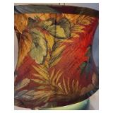 Vintage Table Lamp with Floral Shade and Ceramic Base