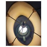 Vintage Table Lamp with Floral Shade and Ceramic Base