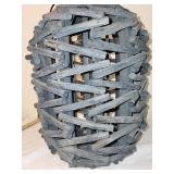 Rustic Folk Art Branch Lantern with Glass Insert