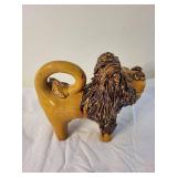 Lester Breininger Folk Art Ceramic Lion Sculpture