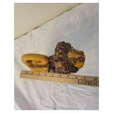 Lester Breininger Folk Art Ceramic Lion Sculpture