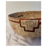 Antique Peruvian Pottery Bowl with Geometric Designs