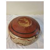 Antique Peruvian Pottery Bowl with Geometric Designs