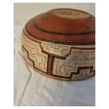 Antique Peruvian Pottery Bowl with Geometric Designs