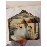 Decorative Korean Style Jewelry Box with Brass Accents and Traditional Art