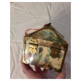 Decorative Korean Style Jewelry Box with Brass Accents and Traditional Art