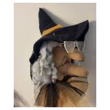 Halloween Witch Puppet & Pumpkin Cat Face Bowl Set