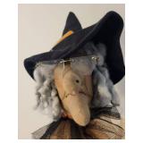 Halloween Witch Puppet & Pumpkin Cat Face Bowl Set
