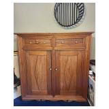 Vintage Wooden Cabinet with Carved Bird Detail - CONTENTS NOT INCLUDED