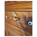 Vintage Wooden Cabinet with Carved Bird Detail - CONTENTS NOT INCLUDED