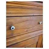 Vintage Wooden Cabinet with Carved Bird Detail - CONTENTS NOT INCLUDED