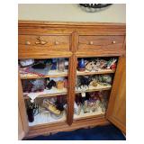 Vintage Wooden Cabinet with Carved Bird Detail - CONTENTS NOT INCLUDED