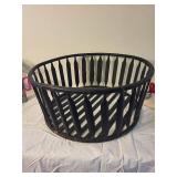 Large Black Wooden Basket Home Decor