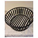 Large Black Wooden Basket Home Decor