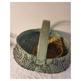 Set of 2 Handcrafted Woven Baskets - Green and Yellow Rope