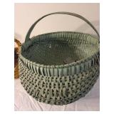 Set of 2 Handcrafted Woven Baskets - Green and Yellow Rope