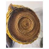 Set of 2 Handcrafted Woven Baskets - Green and Yellow Rope