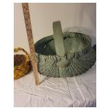 Set of 2 Handcrafted Woven Baskets - Green and Yellow Rope